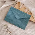 Elegant dark teal textured special paper envelope for wedding invitations and greeting cards - 1 Sheet / Brownish Green