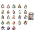 Decorative vintage floral perfume bottle sticker set for DIY scrapbooking and journal art - 46 Pieces/Pack / Fragrance Beauty