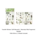 Vintage forest themed transfer stickers for journaling, Lightness Time series, 2 sheets - 2 Sheets / Mountain Fragments