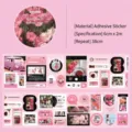 Pink tulip themed DIY sticker set for scrapbooking with aesthetic floral designs 6cm x 2m - 6cmx2m / Flower News