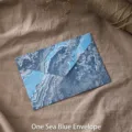 Vintage sea blue marble pattern envelope with elegant gilded details for invitations - 海蓝色信封 / 1 Sheet