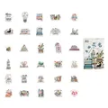 Etori boxed sticker set featuring cute cats and literary floral designs for DIY journaling. - Anohana