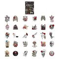 Gothic skeleton rose sticker set waterproof decorative DIY decal for journal scrapbooking art - Funeral of Roses
