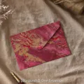 Elegant retro wine red envelope with gold gilding marble pattern for luxury invitations - Wine Red Envelope / 1 Sheet