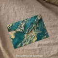 Vintage dark green paper envelope with luxury gold foil marble pattern for invitation - Dark Green Envelope