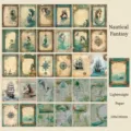 60 fogli di carta vintage a tema nautico per scrapbooking e decorazioni - Fantasia Nautica / 60 Carte
