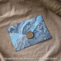 Vintage ocean blue marble pattern envelope with an elegant gold wax seal sticker - 海蓝色信封+火漆贴 / Set 1