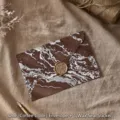 Retro coffee brown marble textured envelope package with elegant gold wax seal sticker - 咖啡色信封+火漆贴
