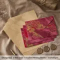 Vintage luxury stationery set with burgundy marbled envelopes, kraft paper and wax seals - 酒红色信封套装