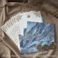 Vintage sea blue marble pattern envelope and letter paper set with gold wax seals - 海蓝色信封套装(白色信纸)