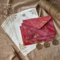 Vintage wine red marbled envelope and writing paper stationary set with wax seals - 酒红色信封套装(白色信纸)