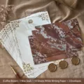 Vintage coffee-themed stationery set featuring 10 sheets of gilded paper and 3 wax seals - 咖啡色信封套装(白色信纸)