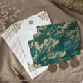 Vintage dark green marble envelopes and white letter paper stationery set with wax seals - 墨绿色信封套装(白色信纸)