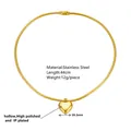 Gouden roestvrijstalen hart hanger slangenketting choker met product specificaties - Artikel nr. R302 / Goud Hart