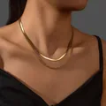 Double-layered 18k gold plated stainless steel snake and rope chain necklace - Double Layer Snake Chain Twist Rope / C306 Gold