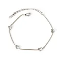 Minimalist silver heart titanium steel necklace for women with adjustable extension chain - 手链B108 / Steel