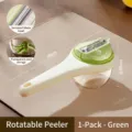 Pelador de verduras multifuncional verde con depósito de almacenamiento transparente - Verde