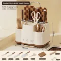 Integrated kitchen knife holder and organizer for knives, chopsticks and cutting board - Regular Fit / Brown