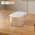 Transparent 2.5kg food grade rice storage box with airtight white lid and volume scale - 2.5kg Capacity / Clear White