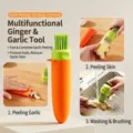 Multifunktionaler 3-in-1 Karotten-Knoblauchschneider und Ingwer-Prozessor für die Küche - Karotte / Orange