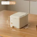 Creamy white food-grade rice storage container with 2.5kg capacity and dimensions - 2.5kg Capacity / Cream