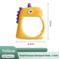 Yellow dinosaur shaped desk edge bag hook made of durable ABS plastic for students - Yellow