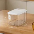 Transparent 5kg capacity rice storage container with white lid and dimension details - 10 Catties (5kg) / Clear White