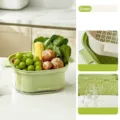 Green double-layer kitchen drain basket for washing fruits and vegetables, SKU variant - Double Layer Set / Green