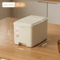 Cream-colored food-grade sealed rice storage container with 5kg capacity and scale - 10 Catties (5kg) / Cream