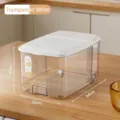 Grand bac de stockage de riz 10kg transparent avec couvercle blanc pour la cuisine - 20 Livres (10kg) / Blanc Clair