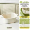White double-layer plastic drain basket for kitchen vegetable and fruit washing - Inner Basket Only / White