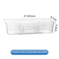 Clear expandable narrow storage bin organizer for kitchen drawer and vanity countertop - 27-38.5x9.7x6.3cm