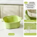 Green double-layer plastic drain basket for kitchen vegetable washing and fruit storage - Inner Basket Only / Green