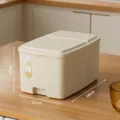 Bac à riz scellé de 10 kg blanc crème de qualité alimentaire avec dimensions de cuisine - 20 Livres (10kg) / Crème