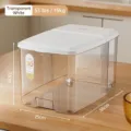 Conteneur à riz blanc transparent 15 kg de qualité alimentaire avec roues et graduation - 30 Livres (15kg) / Blanc Clair
