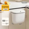 Small grey-white wall-mounted kitchen trash can for cabinet doors with adhesive hooks - S / 1 Piece (Includes Hook and Adhesive Hook) / Grayish White