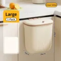 Large creamy yellow wall-mounted kitchen trash can for cabinet door storage - L / 1 Piece (Includes Hook and Adhesive Hook) / Cream
