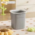 Modern compact gray open-top trash can for bathroom or office, size 20x21.5x23cm - Striped / S / Gray