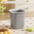 Grey medium size large capacity lidless plastic trash can for home office and bathroom - Striped / M / Gray