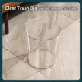 Small transparent cylindrical trash bin with iridescent finish for home and office use - Small 6L / Clear