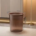 Large transparent brown household trash can with 30cm height and fluted design - Round 18L / Transparent Brown