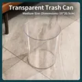 Medium transparent iridescent cylindrical trash can for home and office, 19x20.5cm - Medium 9L / Clear