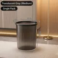 Modern transparent gray medium size waste bin for bathroom office and home usage - Round 12L / Transparent Black