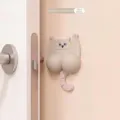 Cute creamy white cartoon cat butt shaped anti-collision door bumper pad made of soft rubber - Cream White Cat Style (C5092) / Milk White