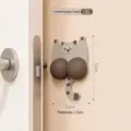 Cute cartoon cat-shaped soft silicone door bumper pad in light coffee color, 7.2x5.2cm - Light Coffee Cat Style (C5092) / Light Coffee