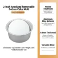 Professional 2-inch anodized aluminum alloy round cake mold with removable bottom - 2 Inch Anodized Round Loose Base