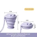 Portable collapsible food-grade silicone travel cup in stylish taro purple finish - Purple
