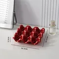 Porta spugnette trucco rosso a 9 scomparti con indicazione di 16,3 cm. - Rosso