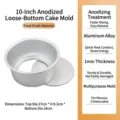 10-inch anodized aluminum alloy round cake mold with removable loose bottom for baking - 10 Inch Anodized Round Loose Base