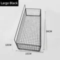 Grande cesto portaoggetti nero da parete per articoli da toeletta del bagno - Grande (36x15x13cm) / Nero